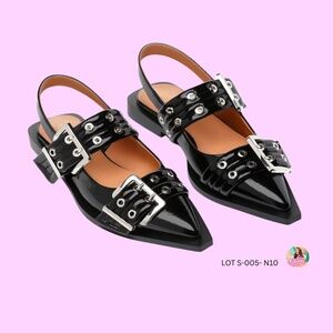 New Women’s Pointed-Toe Buckle Slingback Flats Size 10 — NWT!